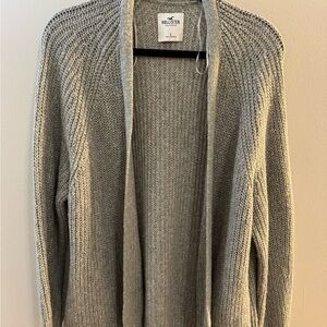 Hollister Heather Gray Knit Cardigan Sweater
